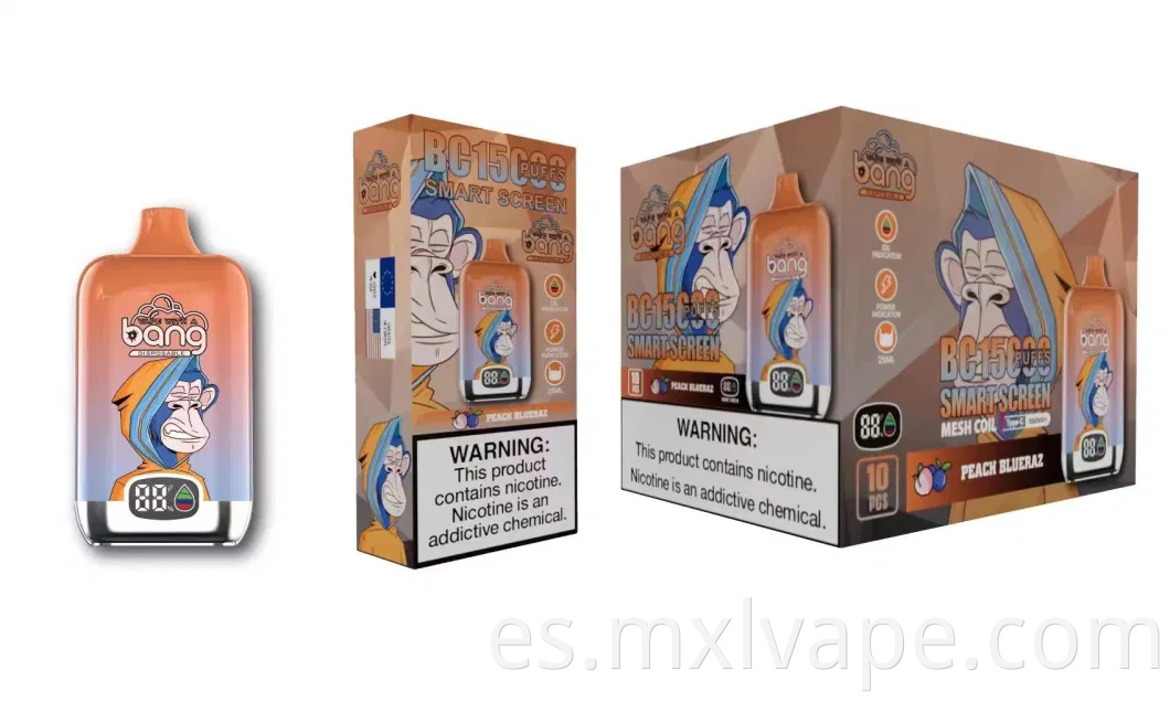 E cigarry bang king smart pantalla 15000/15k bocanadas de caja digital 12000 hojaldre vaporizador